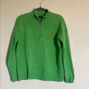 Ralph Lauren Men's Green Half-Zip Sweater